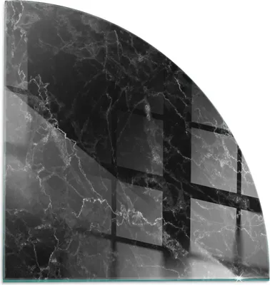 Produktbild von Elegantes Marmormuster – Glasbodenplatte für – Kaminofen – Kaminplatte Glas – Schutzglas – Funkenschutzplatte –Glasbodenplatte Feuerfeste – Hitzeschutzplatte – Bodenschutz aus Glas – 1/4 100x100 cm