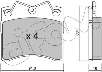 Produktbild von CIFAM Bremsbeläge Satz Vorne Bremsklötze für VW Transporter IV Bus (70B, 70C, 7DB, 7DK, 70J, 70K, 7DC, 7DJ) 822-163-0
