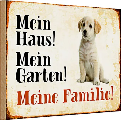 Produktbild von Holzschild Spruch Labrador 30x20cm mein Haus mein Garten Familie
