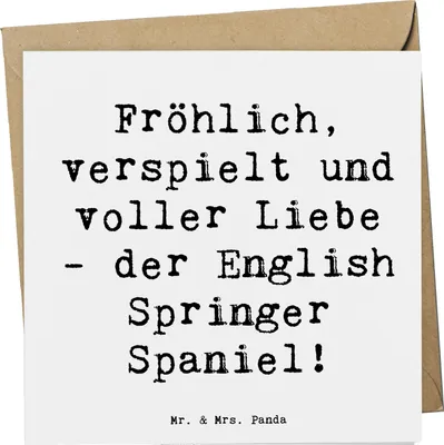 Produktbild von Mr. & Mrs. Panda Grußkarte Spruch English Springer Spaniel Freude - Weiß - Geschenk, Hunderasse, Verspielt, Hunderassen, Klappkarte, doppelkarte, Glückwunschkarte, Pflege