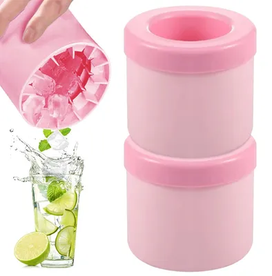 Imagen del producto de Moldes de silicona para hacer cubitos de hielo, con tapa, juego de 2