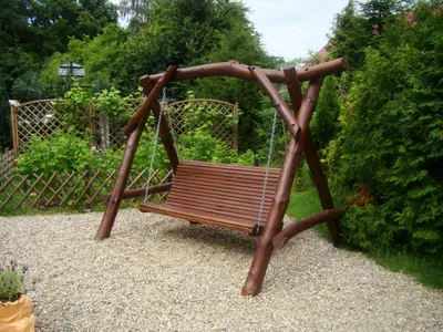 Produktbild von Hollywoodschaukel Ibiza 3-Sitzer braun Gartenmöbel aus Naturholz Kiefer und Erle