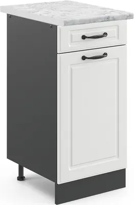 Immagine prodotto di Mobiletto base per cucina Vicco R-Line Bianco rustico 40 cm , PL Marmo, Model 45551