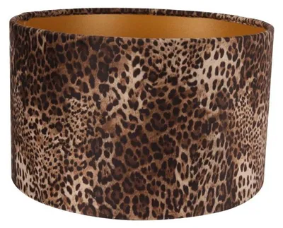Image de Abat-jour de 25 cm, motif léopard, couleur marron, en tissu
