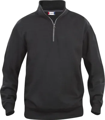 Produktbild von Clique - "Basic" Sweatshirt mit halbem Reißverschluss für Herren/Damen Uni BC5949 (5XL) (Schwarz)