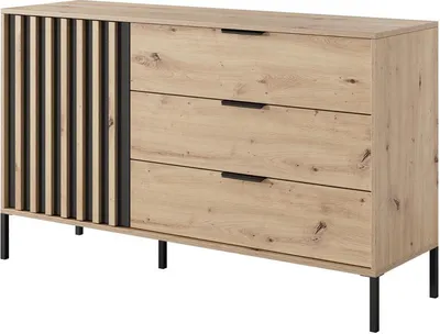 Produktbild von BETTSO AMARA große Kommode mit Schubladen für Schlafzimmer Eiche artisan anthrazit