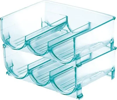 Produktbild von Famanu Flaschenregal für Wasserflaschen - 2-teilig - bis zu 3 Flaschen - blauer Flaschenorganizer