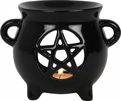 Produktbild von Schwarze Duftlampe als Hexenkessel mit Pentagramm