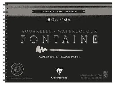 Produktbild von Clairefontaine Aquabl Fkorn FONsw 300g 30x40 12Bg