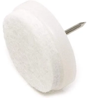 32 Filzgleiter mit Nagel, weiß, Ø 28 mm