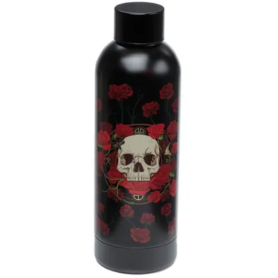 Produktbild von Skulls & Roses Totenköpfe wieder verwendbare isolierte Heiß & Kalt Trinkflasche