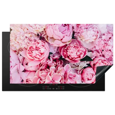 Obrázek produktu pro KitchenYeah® Kryt varné desky květiny - růžový - růže, 89x51cm, dekorace do kuchyně, keramický kryt varné desky, krycí deska na varnou desku