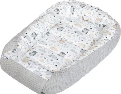 Productafbeelding van Famanu Babynest, 100% katoen, wafelstructuur - Grijs, 100x60x15 cm