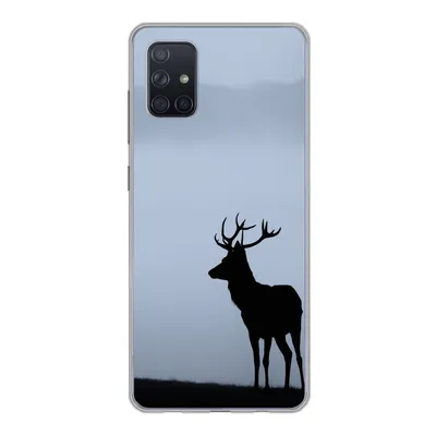 Produktbild von MuchoWow® Handyhülle Schutzhülle Hülle für Samsung Galaxy A71 Hirsch - Nebel - Silhouette Silikon Softcase Handy Hülle - Kartenbesitzer