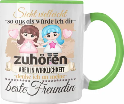 Produktbild von Trendation - Beste Freundin Geschenk Tasse BFF Liebhaber Geschenkidee Lustiger Spruch (Grün)