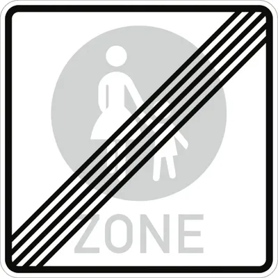 Produktbild von Verkehrsschild VZ242.2, Ende einer Fußgängerzone, Alu, RA1, 840x840 mm