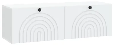 Image de Meuble TV mural Blanc 98 x 31 x 30 cm Bois d'ingénierie