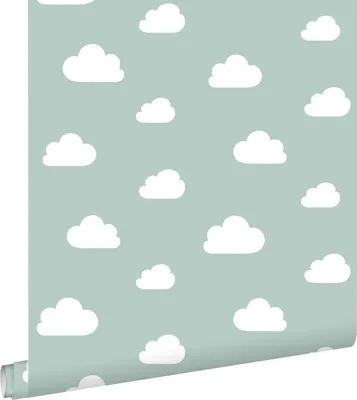 Produktbild von ESTAhome Tapete kleine Wolken Mintgrün 53 cm x 10.05 m