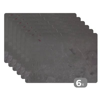 Obrázok produktu pre MuchoWow® Podložky Sada 6 podložiek Umývateľné podložky 30x45x0.3cm Betón - Sivá - Línia - Tvary Podložka pod stôl Nekĺzavá a odolná voči teplu
