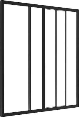 Produktbild von Verglaste Schiebewand aus schwarz pulverbeschichtetem Aluminium 90 x 105 cm - RAVENA