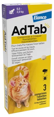 Productafbeelding van Adtab Kat Kauwtablet 0,5-2,0KG 3 tabletten