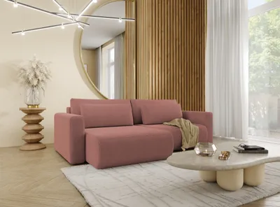 Produktbild von Ecksofa Sofa mit Schlaffunktion CHAIRA Stoff Curio Rose Ottomane Links