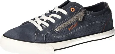 Produktbild von Mustang Herren Sneaker Schnürschuh mit Reißverschluss flexibel bequem 4198-302, Größe:43 EU, Farbe:Blau