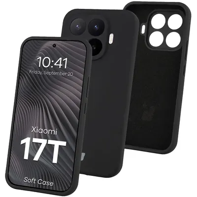 Produktbild von Silikon Handyhülle für Xiaomi 17T, Bizon Soft Case, Schwarz