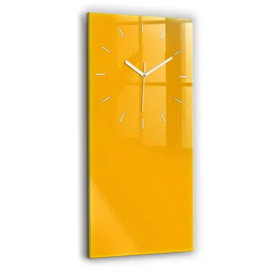 Obrázek produktu pro Wallfluent Hodiny - Obdélníkove Skleněné Nástěnné Hodiny - Tichý Křemenný Pohyb - Nástěnná Dekorace Kuchyně Ložnice - Bílé Ručičky Hodin - 30x60 cm - Zlatá žlutá barva