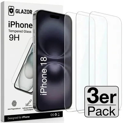 Produktbild von 3x iPhone 18 Panzerglas Panzerfolie Schutzglas Display Glas Schutzfolie 9H