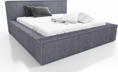 Produktbild von Polsterbett RIO 160x200 mit Matratze und Bettkasten. Farbe: Dunkelgrau.