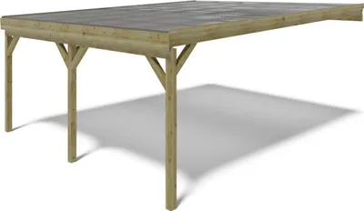 Immagine prodotto di Tettoia posto auto coperto in legno 5.8x5.06 m - 29 m2 - copertura PVC
