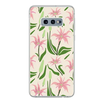Produktbild von MuchoWow® Handyhülle Schutzhülle Hülle für Samsung Galaxy S10e Blume - Rosa - Blatt Silikon Softcase Handy Hülle - Handy