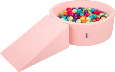 Produktbild von KiddyMoon Spielplatz Aus Schaumstoff Mit 100 Bälle 7cm Hindernisläufen Rund Bällebad Mit Zwickel Element Für Babys Und Kinder