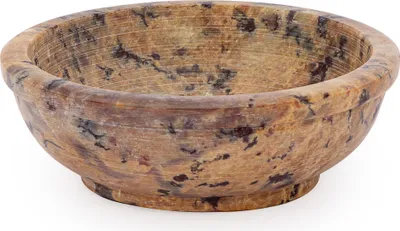 Produktbild von NKlaus 8cm runde Räucherschale aus Speckstein für Weihrauch Räucherwerke Naturfarbe 14017