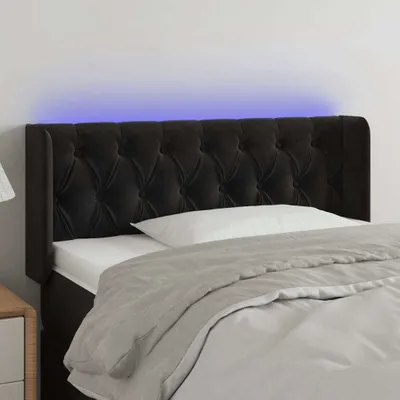 Produktbild von vidaXL LED Kopfteil Schwarz 93x16x78/88 cm Samt - LED Kopfteil - LED Kopfteile - Kopfteil - Bett-Kopfteil