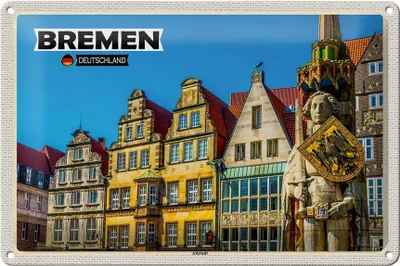 Produktbild von Blechschild Städte Bremen Deutschland Altstadt 30x20cm