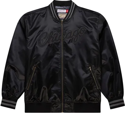 Produktbild von M&N Satin Bomber Jacke - STATESIDE Chicago Bulls schwarz - M