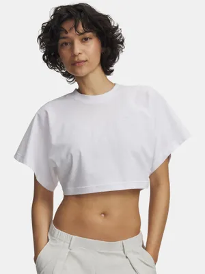 Produktbild von Under Armour Damen Cropped Script SS Tee-WHT MD