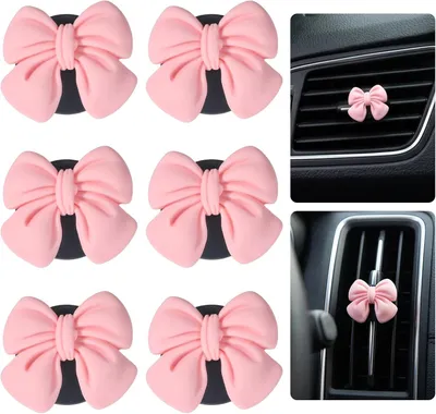 Produktbild von Auto Lüftungsclips 6 Stücke, rosa, Schleife, für Auto Innenraum Dekor