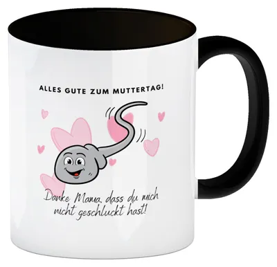 Produktbild von Danke Mama, dass du mich nicht geschluckt hast Kaffeebecher in schwarz