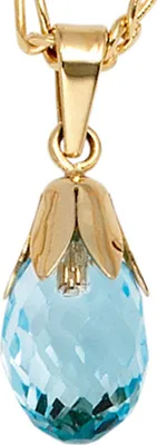 Produktbild von JOBO Anhänger 333 Gold Gelbgold 1 Blautopas