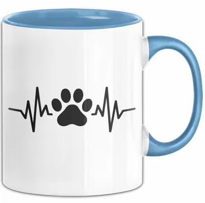 Produktbild von Hund Tierliebhaber Herzschlag Tasse Geschenk Lustige Geschenkidee Spruch (Blau)