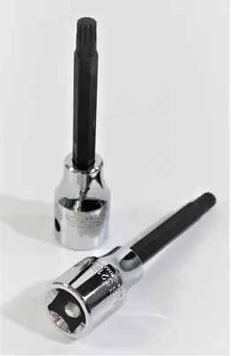 Produktbild von 2 x SALTUS Vielzahnschlüssel 1/2" 8 mm Innentorx Steckschlüseleinsatz 5219L lang