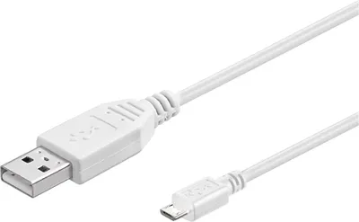 Immagine prodotto di Cavo USB 2.0 Hi-Speed spina A spina Micro B bianco - Lunghezza: 0,60 m