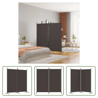Image de The Living Store 2-pc. Paravent Brown tissu 175x180 cm
