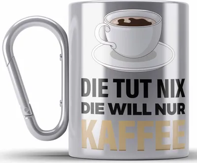 Produktbild von Trendation - Kaffeetrinker Geschenk Kaffee Grafik Spruch Geschenkidee Kollege Arbeit (Silber)