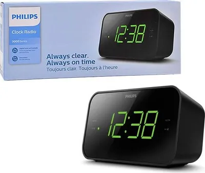 Zdjęcie produktu dla Philips TAR3306/12, Cyfrowy budzik, Prostokąt, Czarny, FM, 87,5 - 108 MHz, Chiny