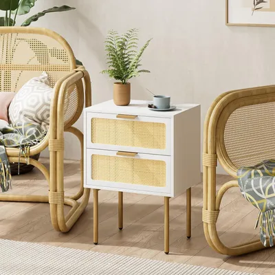 Image de Rotin Table de nuit avec 2