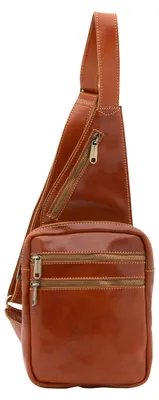 Imagen del producto de Bolso de hombro de cuero genuino, con correa ajustable, fabricado en Italia